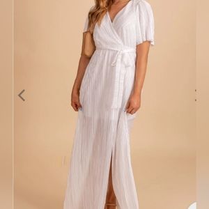 NEW Shimmery White Wrap Maxi